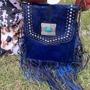 American Darling Blue Acid Wash Fringe